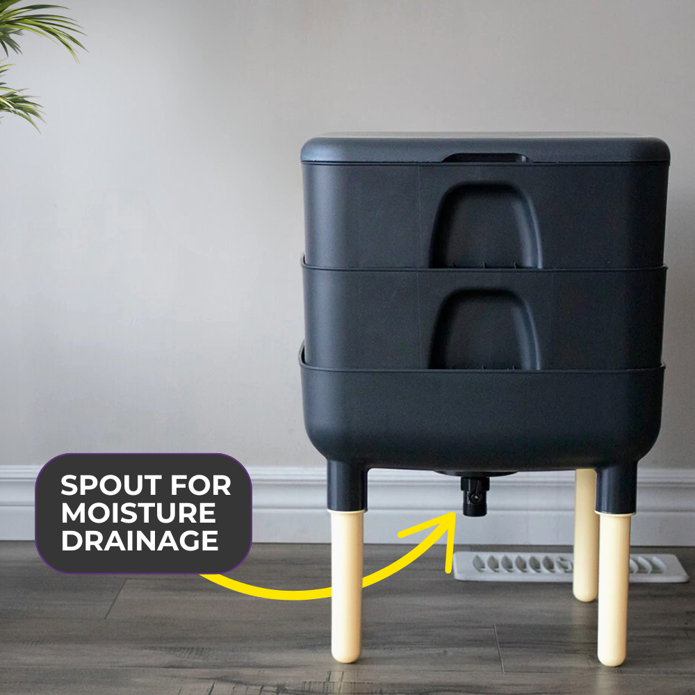 Worm Composting Tower - Black Colour
